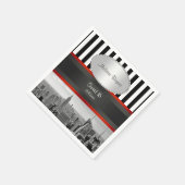 NYC Skyline BW Black White Stripe P Sweet 16 Servet (Hoek)