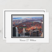 NYC Skyline Central Park van boven bruiloft uitnod Kaart (Voorkant / Achterkant)