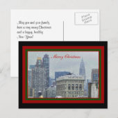 NYC Skyline Chrysler Bldg, Flatiron Snow Kerstmis Feestdagenkaart (Voorkant / Achterkant)