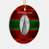 NYC Skyline: Chrysler Building Xmas #3 Keramisch Ornament (Rechts)