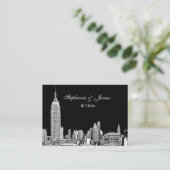 NYC Skyline DIY BG Color Place Cards #1 Plaatskaartje (Staand voorkant)