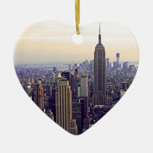 NYC skyline Emp St Building, WTC 4 Keramisch Ornament