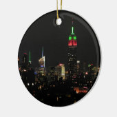 NYC Skyline: EMP ST gebouw Xmas kleuren Keramisch Ornament (Links)