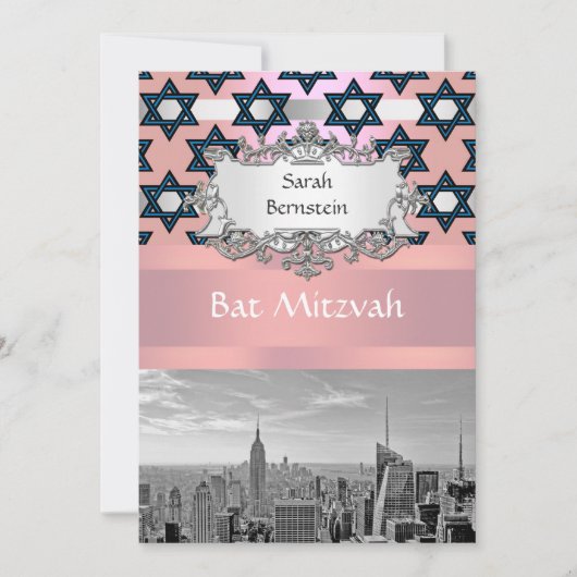 NYC Skyline Empire State Building Bat Mitzvah #1 Kaart (Voorkant)