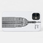NYC Skyline - Empire State Building Etched look Case-Mate iPhone Case (Achterkant (horizontaal))