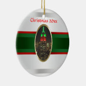 NYC Skyline: Empire State Building Night Xmas #6W Keramisch Ornament (Rechts)