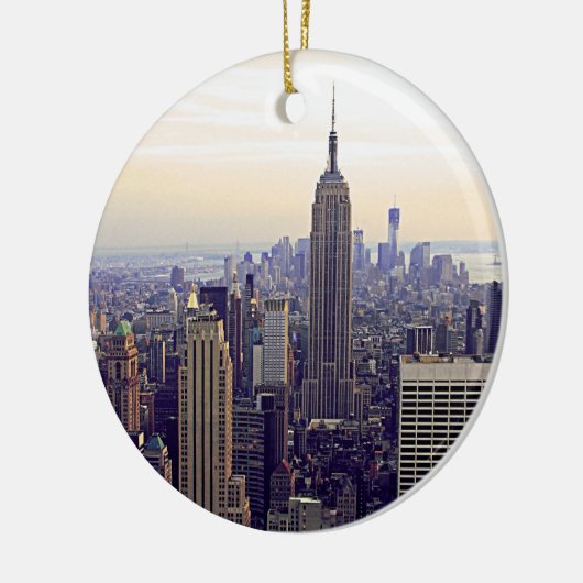NYC skyline Empire State Building, WTC 4 Keramisch Ornament (Links)