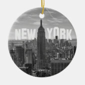 NYC Skyline Empire State Building, WTC BW 2C Keramisch Ornament (Voorkant)