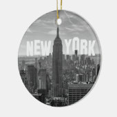 NYC Skyline Empire State Building, WTC BW 2C Keramisch Ornament (Links)