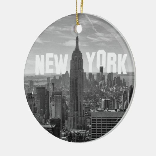 NYC Skyline Empire State Building, WTC BW 2C Keramisch Ornament (Links)
