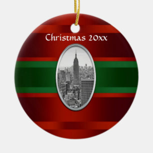 NYC Skyline: Empire State Building Xmas #3 Keramisch Ornament