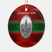 NYC Skyline: Empire State Building Xmas #3 Keramisch Ornament (Links)