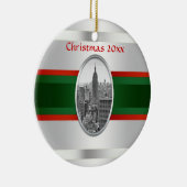 NYC Skyline: Empire State Building Xmas #3W Keramisch Ornament (Rechts)