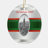 NYC Skyline: Empire State Building Xmas #3W Keramisch Ornament (Links)