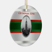 NYC Skyline: Empire State Building Xmas #4W Keramisch Ornament (Rechts)