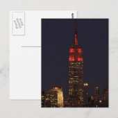 NYC Skyline ESB allemaal in het rood Briefkaart (Voorkant / Achterkant)