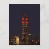 NYC Skyline ESB allemaal in het rood Briefkaart (Voorkant)