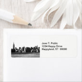 NYC Skyline ESB, East River Uitzicht 001 Etiket (Insitu)