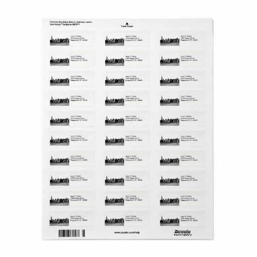 NYC Skyline ESB, East River Uitzicht 001 Etiket (Full Sheet)