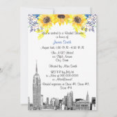 NYC Skyline ESB Etch Sunflower #2 Vrijgezellenfees Kaart (Achterkant)