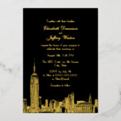 NYC Skyline ESB Etch Wedding Folie Uitnodiging (Voorkant)