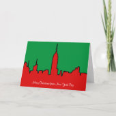 NYC Skyline: ESB-kerstSilhouette Feestdagen Kaart (Voorkant)