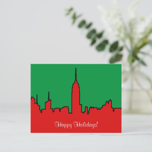 NYC Skyline: ESB-kerstSilhouette Feestdagenkaart (Staand voorkant)