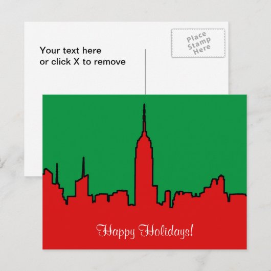 NYC Skyline: ESB-kerstSilhouette Feestdagenkaart (Voorkant / Achterkant)