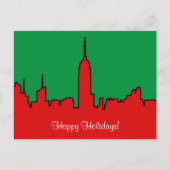 NYC Skyline: ESB-kerstSilhouette Feestdagenkaart (Voorkant)