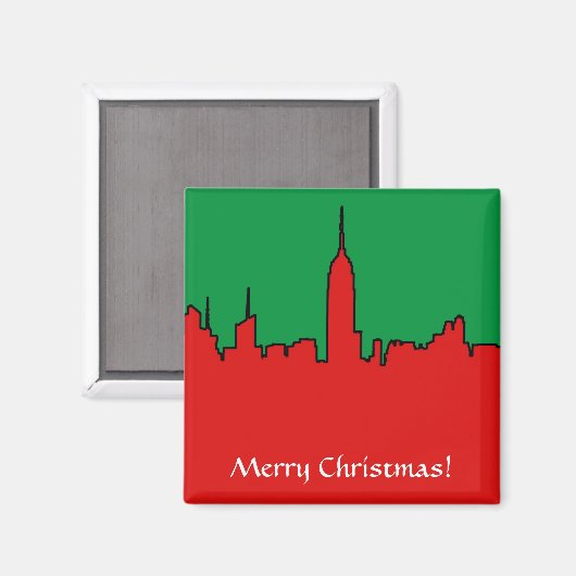 NYC Skyline: ESB-kerstSilhouette Magneet (Voorkant / Achterkant)