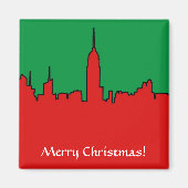 NYC Skyline: ESB-kerstSilhouette Magneet (Voorkant)