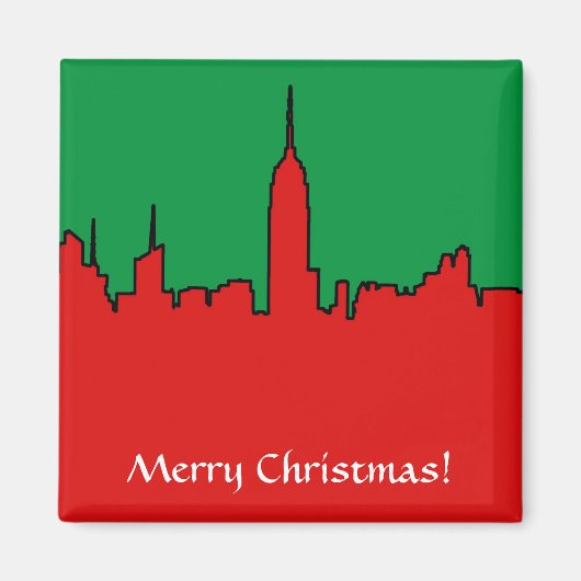 NYC Skyline: ESB-kerstSilhouette Magneet (Voorkant)
