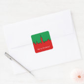 NYC Skyline: ESB-kerstSilhouette Vierkante Sticker (Envelop)