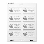 NYC Skyline ESB Round Etched 01 H Water Bottle Etiket (Full Sheet)