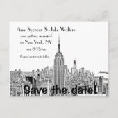 NYC Skyline ESB Top o the Rock Etch Opslagdatum 2 Aankondigingskaart (Voorkant)