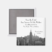 NYC Skyline ESB Top of the Rock Save the Date Magneet (Voorkant / Achterkant)