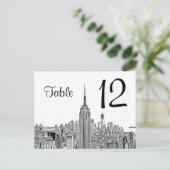 NYC Skyline ESB Top of the Rock Table Number Briefkaart (Staand voorkant)