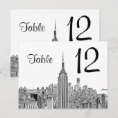 NYC Skyline ESB Top of the Rock Table Number Briefkaart (Voorkant / Achterkant)