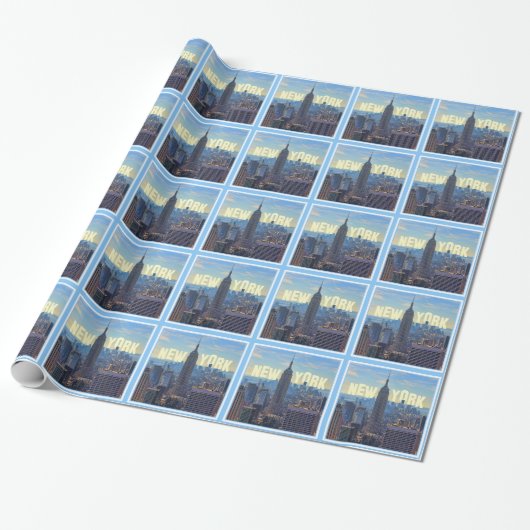 NYC Skyline ESB, Wereldhandel 2C Cadeaupapier (Uitgerold)