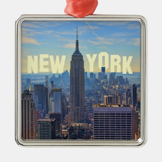 NYC Skyline ESB, Wereldhandel 2C Metalen Ornament (Voorkant)