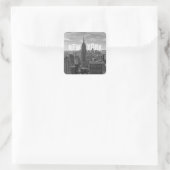 NYC Skyline ESB, WTC BW 2C Vierkante Sticker (Tas)