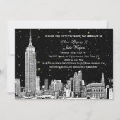 NYC Skyline Etch Sterrenhemel DIY BG Bruiloft Uitn Kaart (Achterkant)
