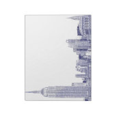 NYC Skyline Etched 01 Blue Notitieblok (Linkerzijde)