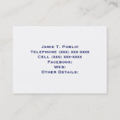 NYC Skyline Etched 01 Blue Visitekaartje (Achterkant)