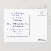 NYC Skyline Etched 01 Engagement Party Blue Uitnodiging Briefkaart (Achterkant)