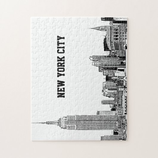 NYC Skyline Etched 01 Legpuzzel (Verticaal)