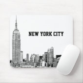 NYC Skyline Etched 01 Muismat (Met muis)