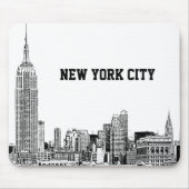 NYC Skyline Etched 01 Muismat (Voorkant)