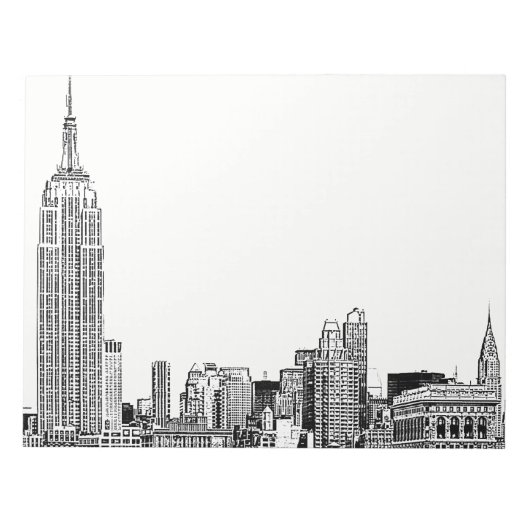 NYC Skyline Etched 01 Notitieblok (Voorkant)