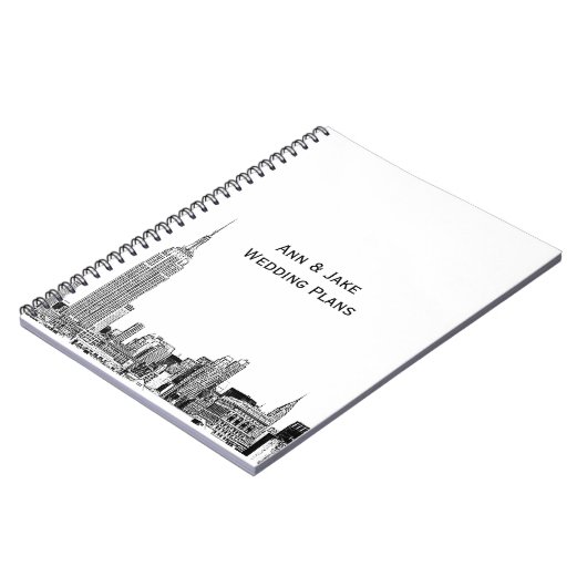 NYC Skyline Etched 01 Notitieboek (Linkerzijde)